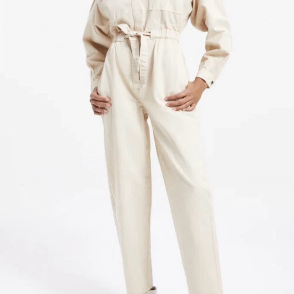 Good American Women's Good Cinched Cream Jumpsuit - Picture 2 of 3